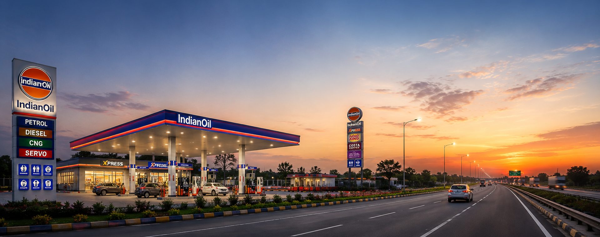 Indian Oil highway fuel station